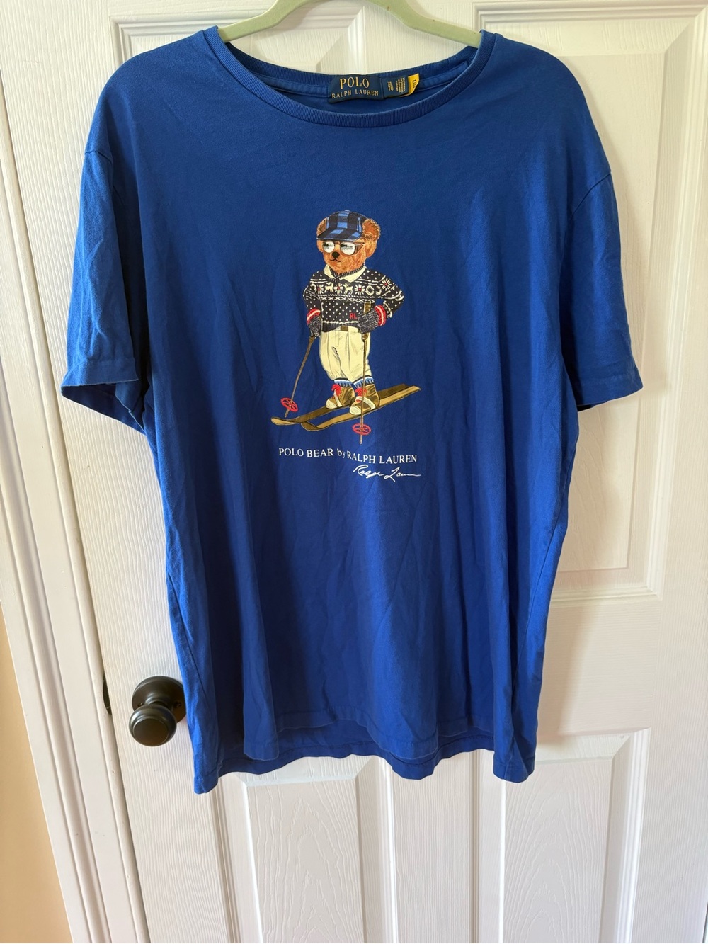 Polo Ralph Lauren Polo Bear Skiing T-Shirt Men’s XL Blue Ski Bear Graphic Tee
